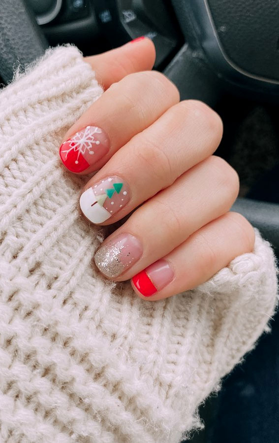 50+ Fab Christmas Nail Designs & Ideas : Ombre Glitter, Snowflake & Trees