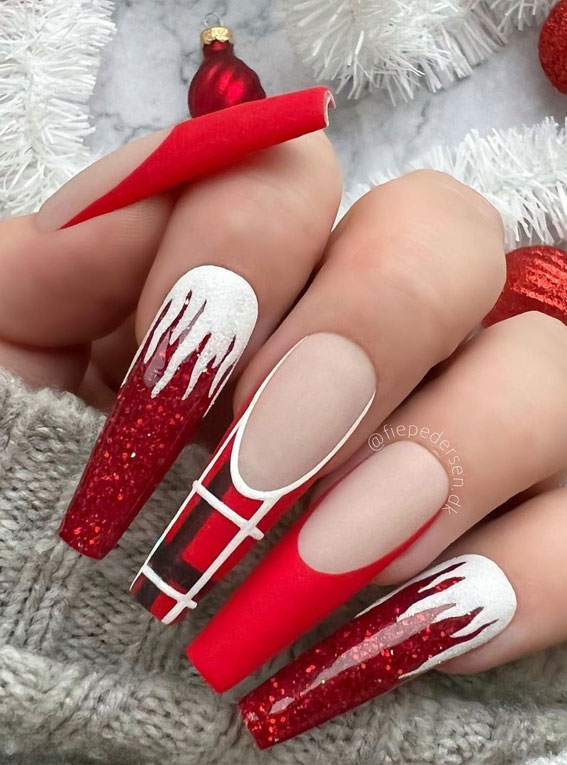 red christmas nails, christmas nail art, christmas nail ideas, christmas nail designs, christmas nails 2022