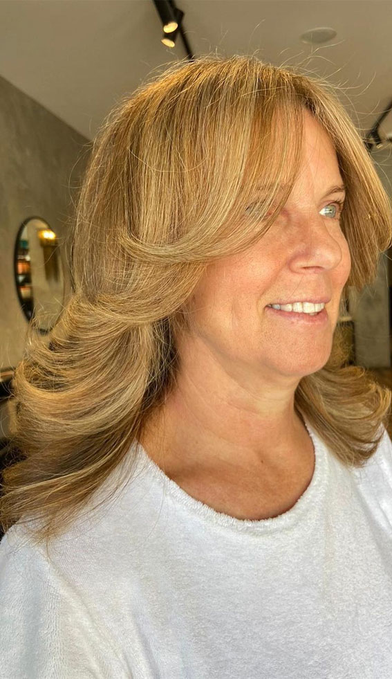 50+ Haircut & Hairstyles for Women Over 50 : Bouncy, retro blow dry