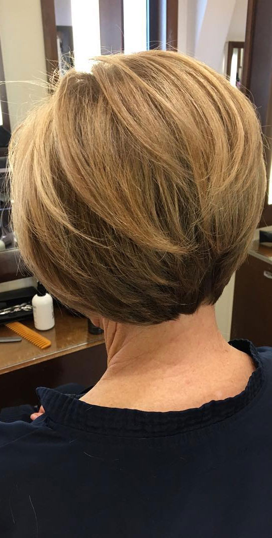 50+ Haircut & Hairstyles for Women Over 50 : Dark Blonde Bob Cut
