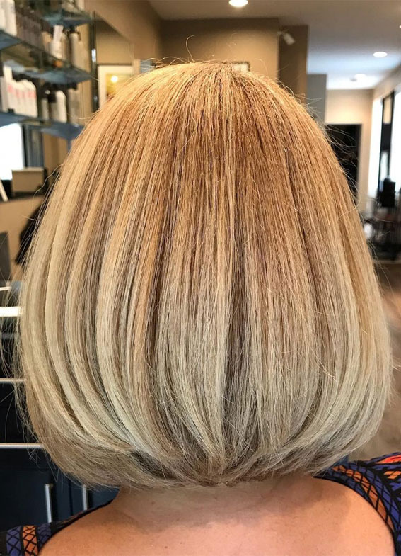 50+ Haircut & Hairstyles for Women Over 50 : Classic Bob Blonde Babylights