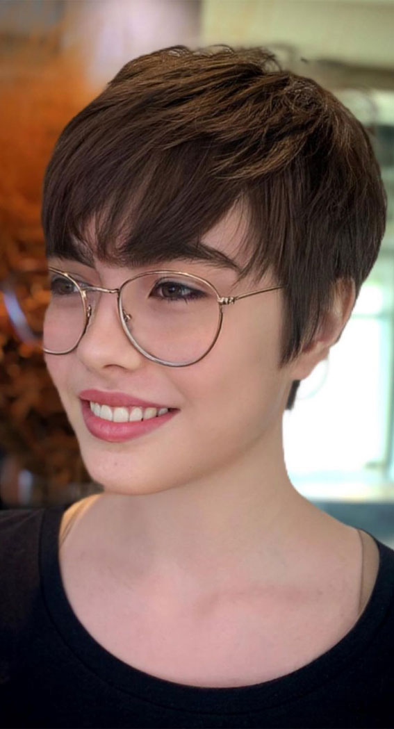 50 Best Short Hair with Bangs : Cute Pixie with Long Fringe