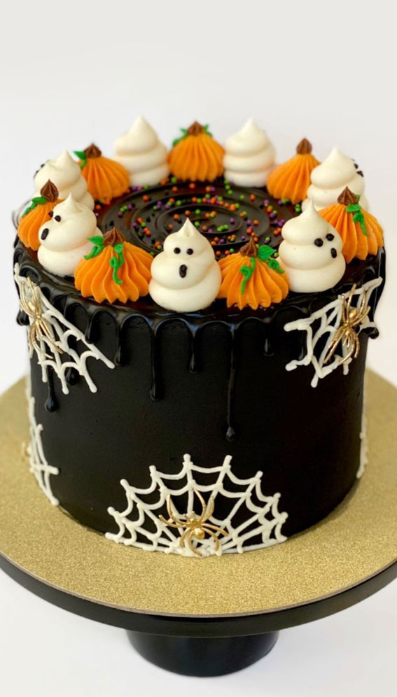 100+ Cute Halloween Cake Ideas : Chocolate Cake with Chocolate Drips