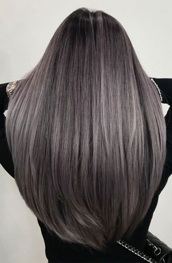 30 Metallic Hair Color Ideas : Silver Lavender