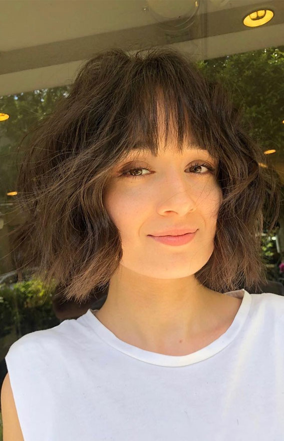 33 Long Hair with Bangs – from the French girl fringe to choppy cuts |  Glamour UK