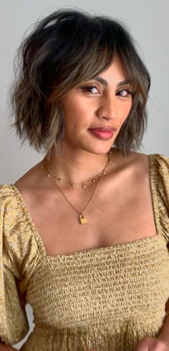 50 Best Short Hair with Bangs : Modern Bob with Bangs