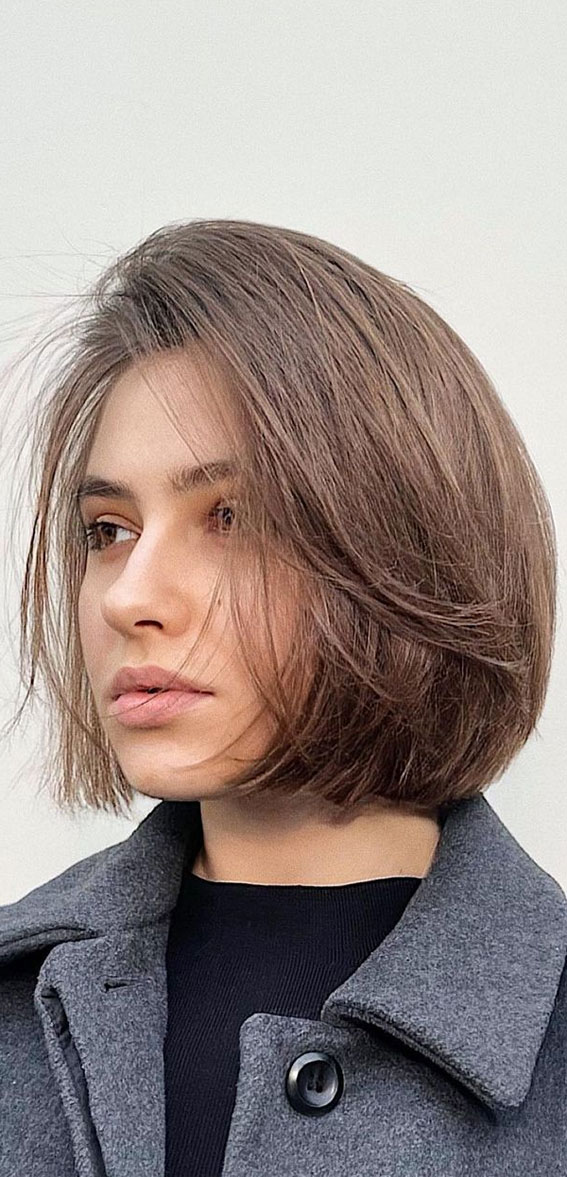 52 Best Bob Haircut Trends To Try in 2023 : Layered Lob + Fringe