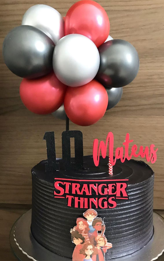 40+ Awesome Stranger Things Cake Ideas : Balloon Cake Stranger Things