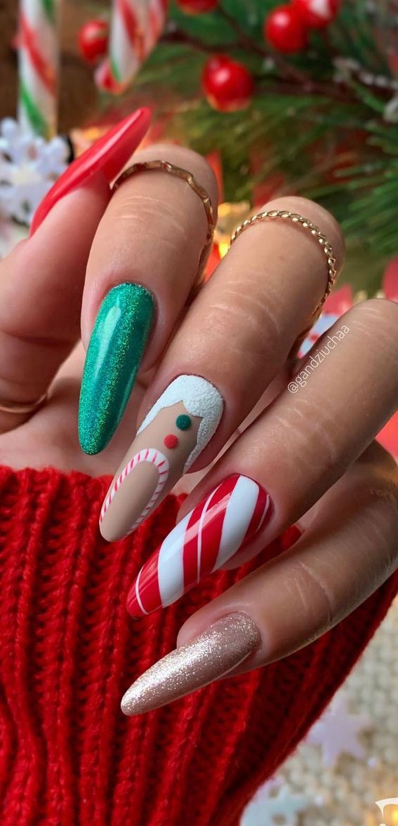 French Tip Press Nails Christmas Short Square Nails - Temu