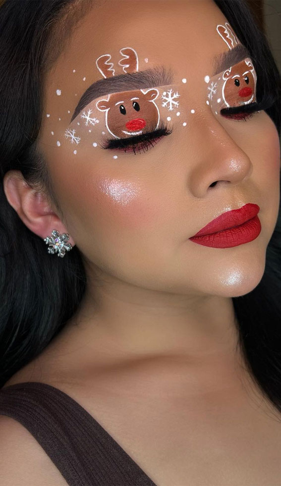 Næb Berettigelse jeg er syg 20+ Christmas & Holidays Makeup Ideas : Rudolph Makeup Look