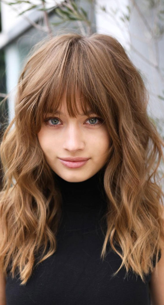 30+ Cute Fringe Hairstyles For Your New Look : Sugar Brown Shag Natural  Curls