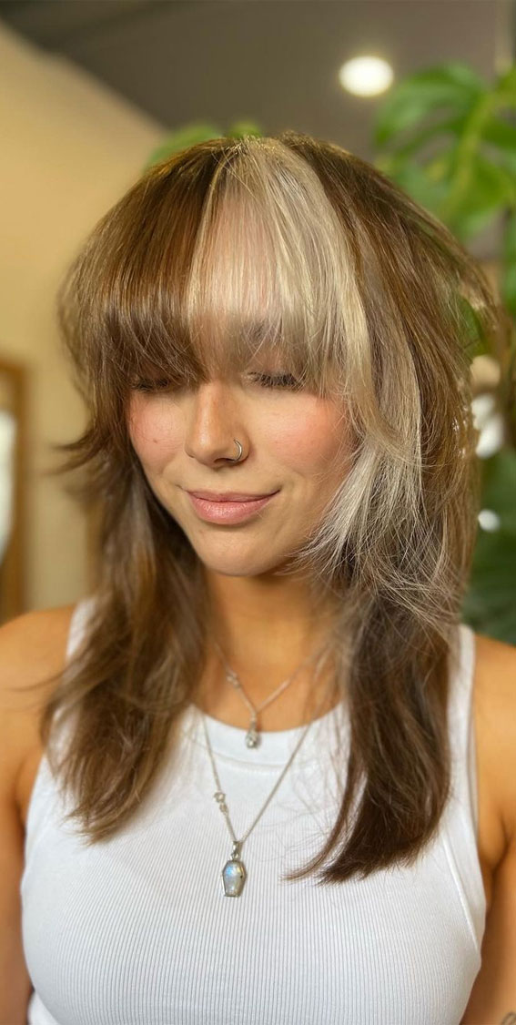 30 Cute Fringe Hairstyles For Your New Look Spilt Colour Fringe A Shaggy Cut