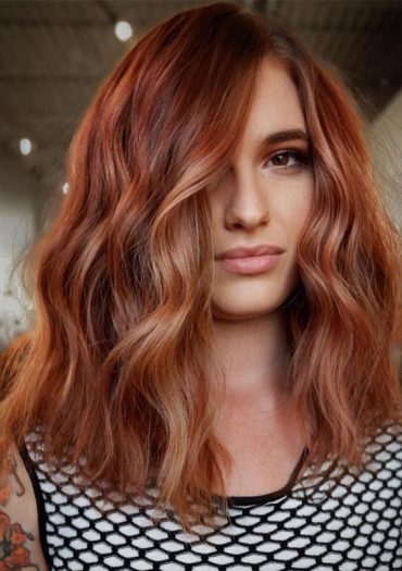 50+ Trendy Hair Colour For Every Women : Red Velvet Shoulder Length