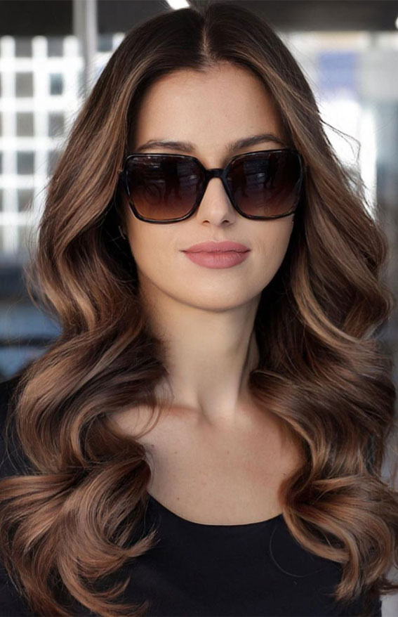 50+ Trendy Hair Colour For Every Women : Brunette with Salted Caramel  Highlights