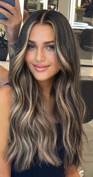 50+ Trendy Hair Colour For Every Women : High Contrast Highlights