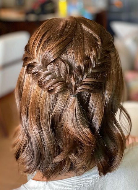 35+ Cute & Easy Ways to Style Short Hair : Sugar Brown Hair Double Braid