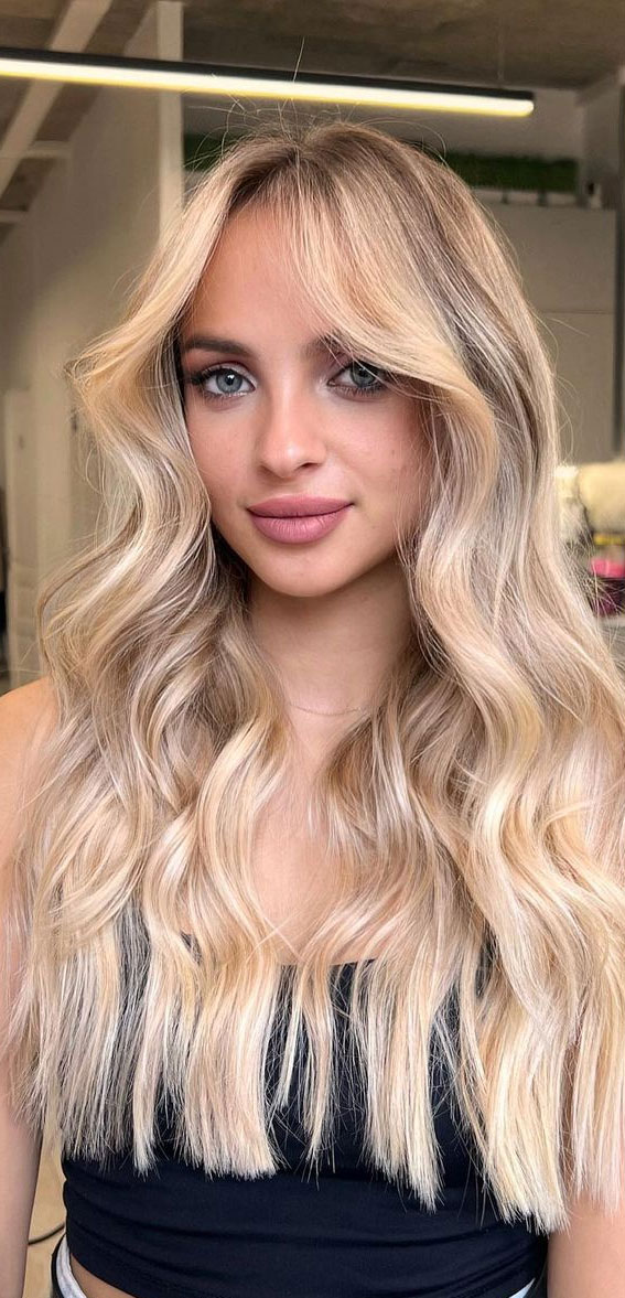 50+ Trendy Hair Colour For Every Women : Beige Champagne Blonde