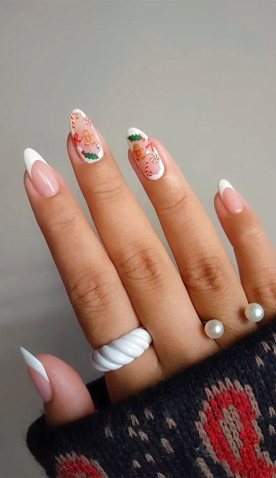 45 Beautiful Festive Nails To Merry The Season : Fun Gingerbread Nails