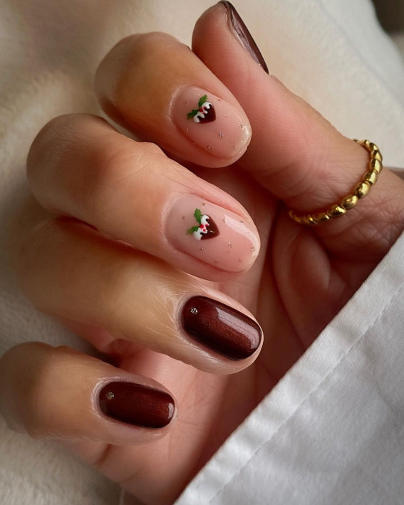 45 Beautiful Festive Nails To Merry The Season : Tiny Puddings