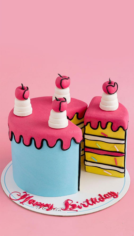 30 Cute Comic Cakes For Cartoon Lovers Colourful Comic Cake