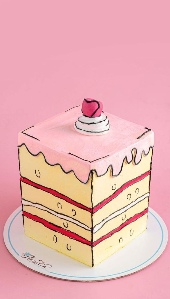 comic cakes, Comic cake design, Comic cake ideas, 2D comic cakes, Cartoon cake trend, Cartoon cake drawing, comic cake buttercream, cartoon cake simple, comic birthday cake