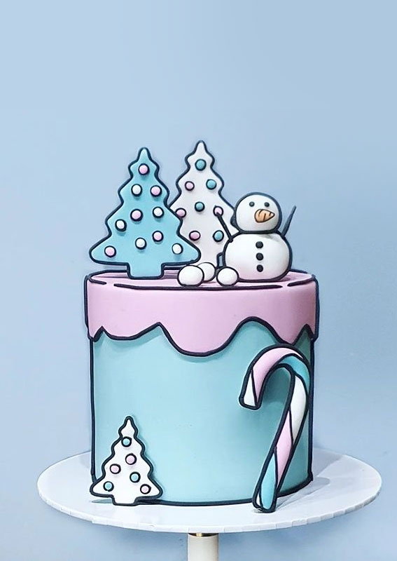 30+ Cute Comic Cakes For Cartoon Lovers : Christmas Comic Cake