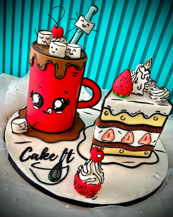 30+ Cute Comic Cakes For Cartoon Lovers : Hot Chocolate Cake