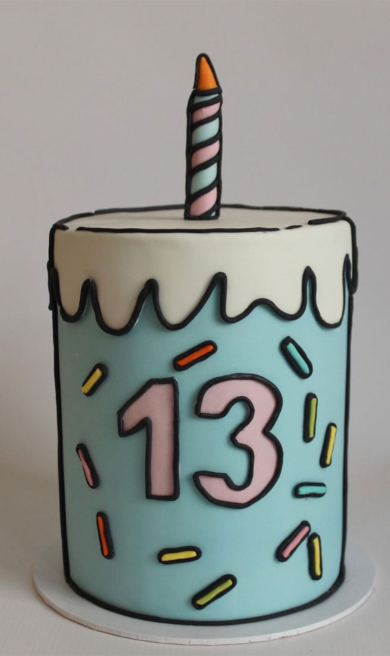 30+ Cute Comic Cakes For Cartoon Lovers : Comic Cake for 13th Birthday