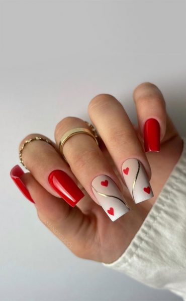 52 Valentine's Day Nail Art Designs & Ideas 2023 : Neutral Matte Nails ...