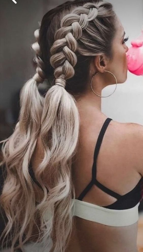 Double-Frenchbacks into High Pony | Cute Ponytail Ideas - Cute Girls  Hairstyles