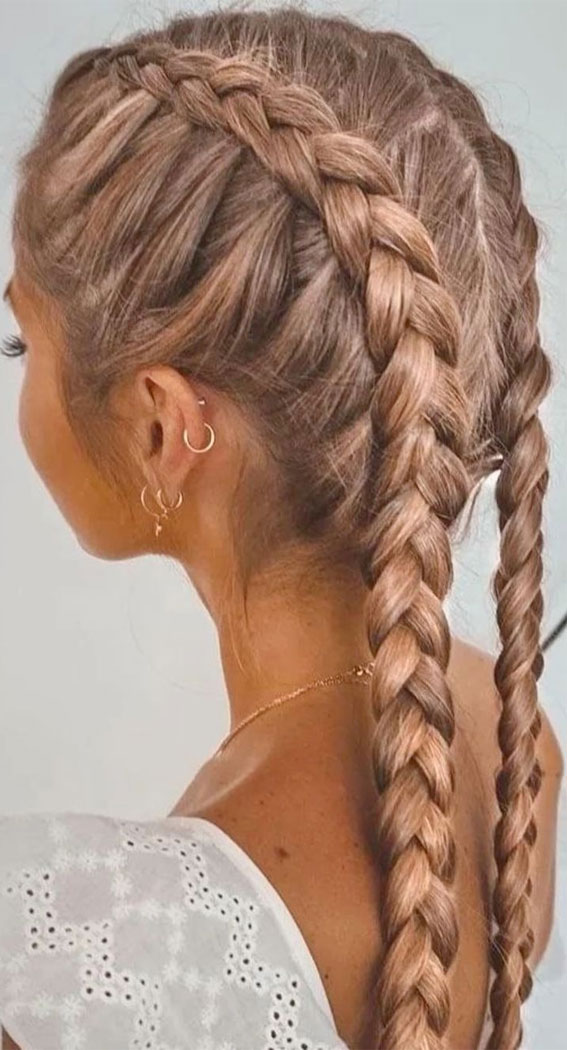 50+ Braided Hairstyles To Try Right Now : High School Braid Pigtails