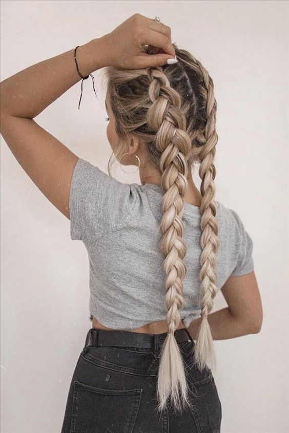 50+ Braided Hairstyles To Try Right Now : Chunky Braids Long Hair
