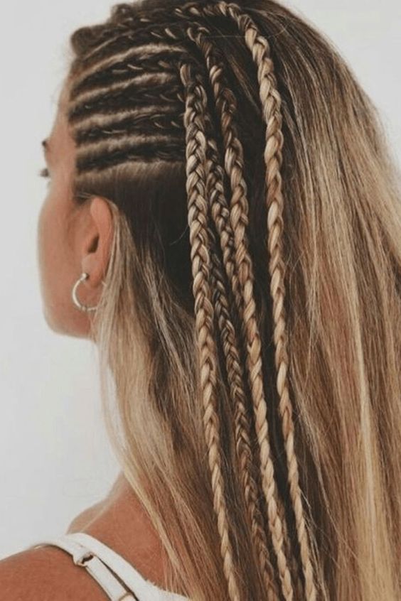 50+ Braided Hairstyles To Try Right Now : Partial Woven Braids Hair Down