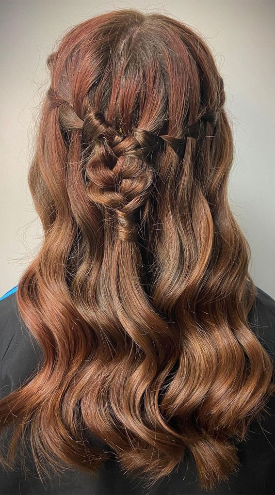 50+ Braided Hairstyles To Try Right Now : Waterfall Braid Half Up Half Down