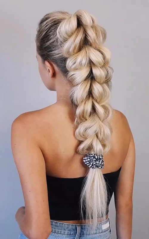 50+ Braided Hairstyles To Try Right Now : 3 Strand Pull Through Braid