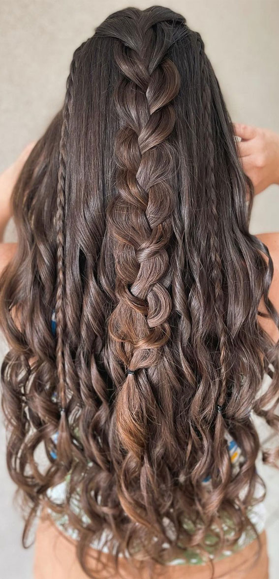 50+ Braided Hairstyles To Try Right Now : Pancake Braid + Two Small Braids