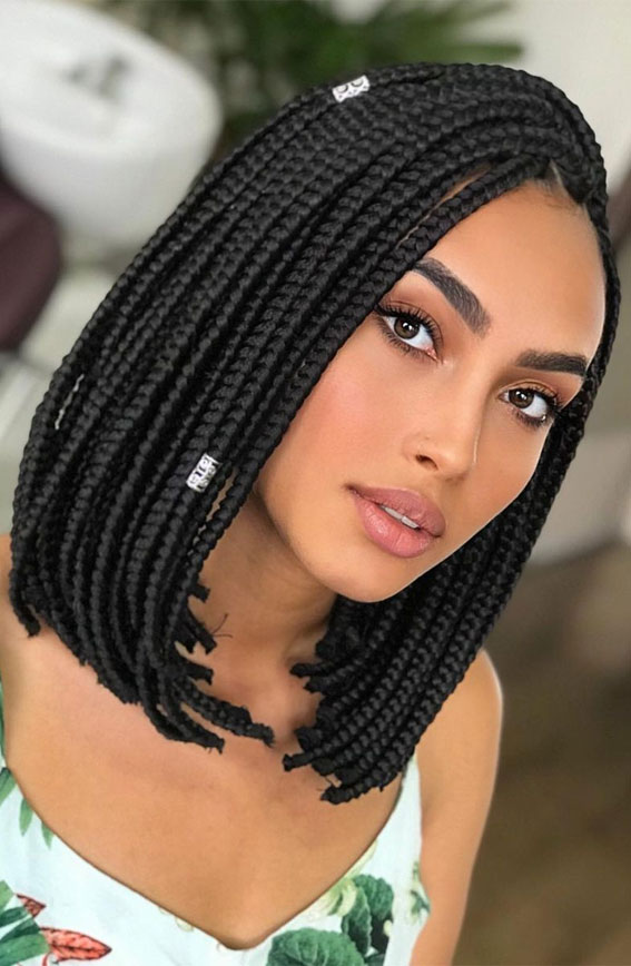 50+ Braided Hairstyles To Try Right Now : Braided Long Bob