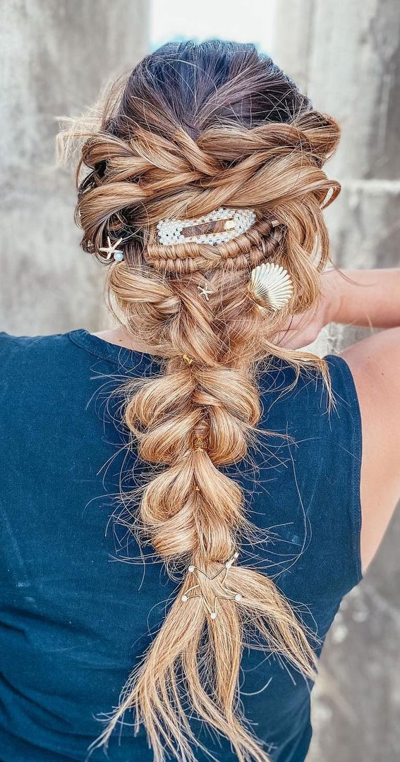 summer hairstyle, braid hairstyle, mermaid braid, infinity braid, pull through braid