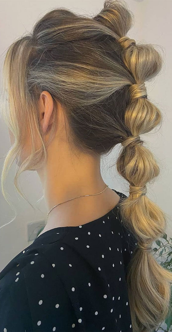 50+ Cute Hairstyles For Any Occasion : Bubble braid for anniversary date