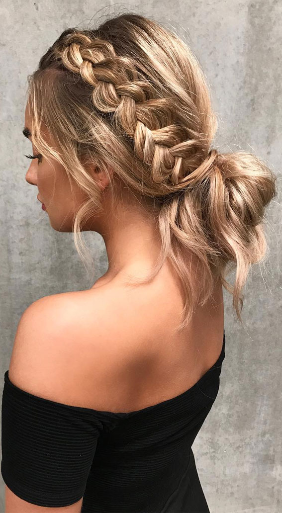 50+ Cute Hairstyles For Any Occasion : Loose Braided Messy Updo