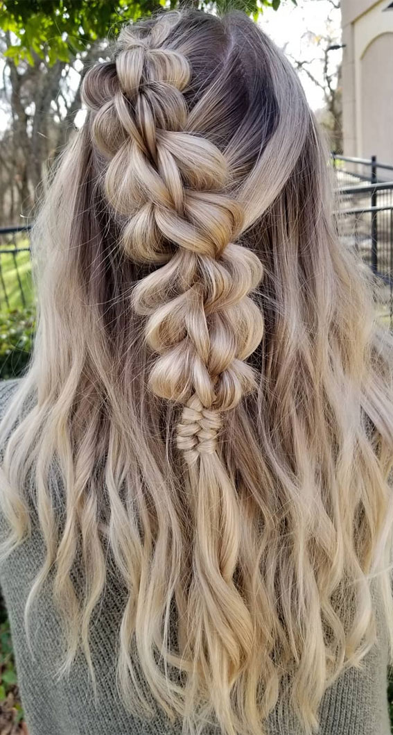 50+ Cute Hairstyles For Any Occasion : Bushel Braided Hair Down