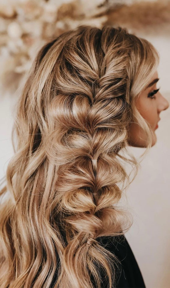 50+ Cute Hairstyles For Any Occasion : Side Pull-Through Braid Hair Down