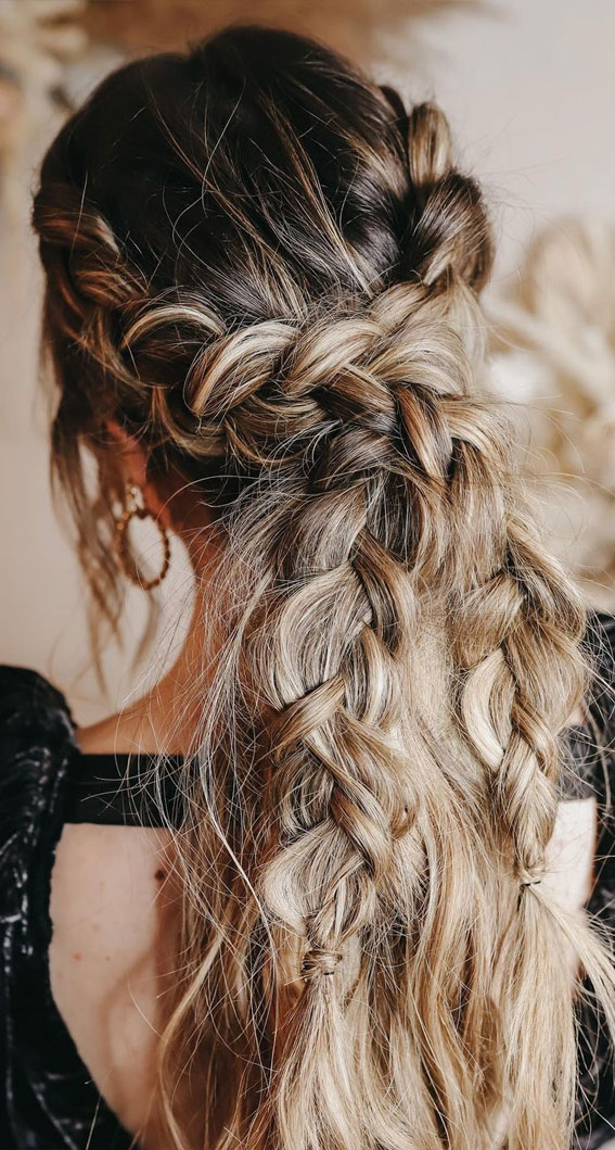50+ Cute Hairstyles For Any Occasion : Dutch Braided Crown Ponytail