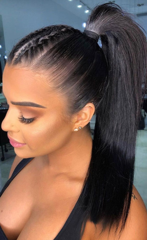 50+ Cute Hairstyles For Any Occasion : Braided High Ponytail