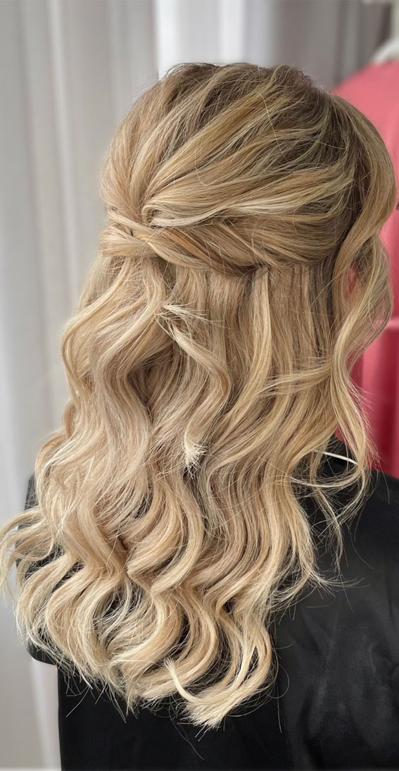 45 Half Up Half Down Prom Hairstyles : Half Up Twisted Soft Waves