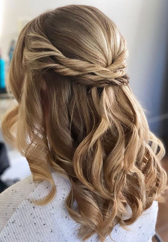 45 Half Up Half Down Prom Hairstyles : Double Twisted Half Up
