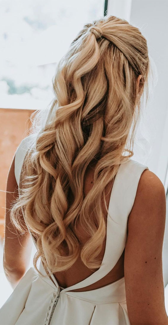 45 Half Up Half Down Prom Hairstyles : Long Soft Curl Half Up