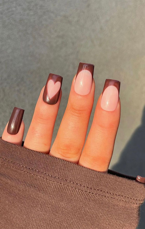 59 Cutest Valentine’s Day Nails To Wear Right Now : Chocolate Hearts for Valentines