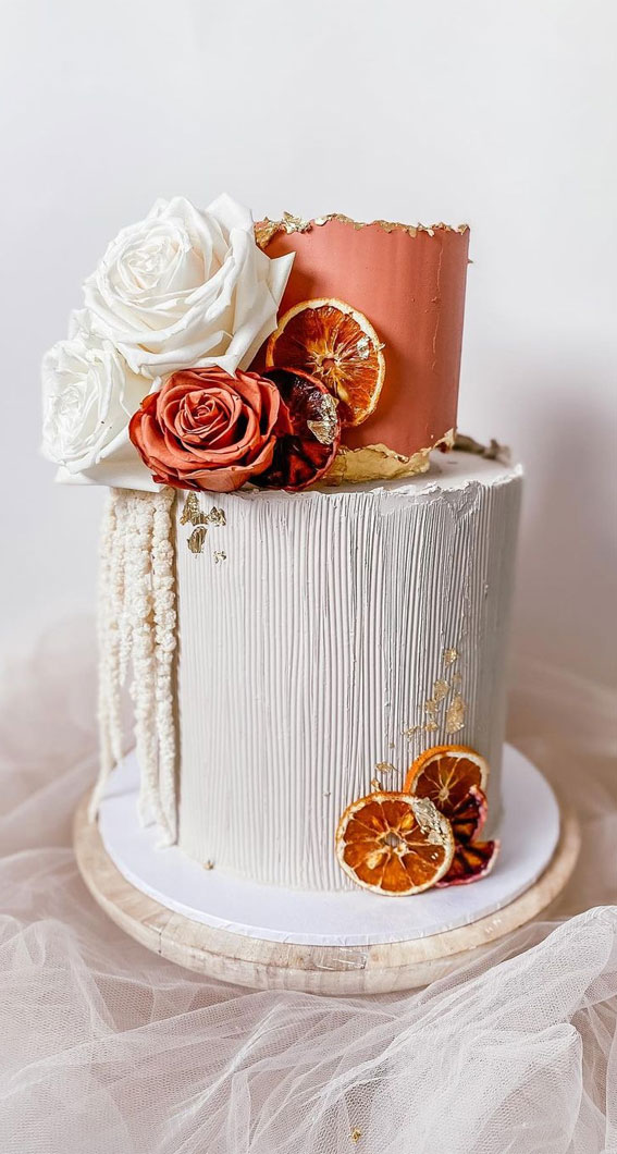 Top 50 Wedding Cake Trends 2023 : Boho Chic Two-Tiered Cake