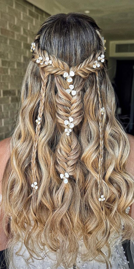 53 Best Wedding Hairstyles for 2023 Brides  Braided Half Up for Boho Brides